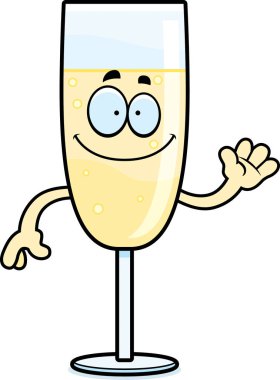 Karikatür şampanya sallayarak