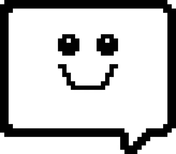 8-Bit Cartoon tekstballon glimlachen — Stockvector