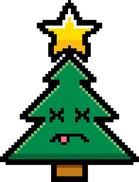 Árvore de Natal de desenhos animados de 8 bits morta — Vetor de Stock