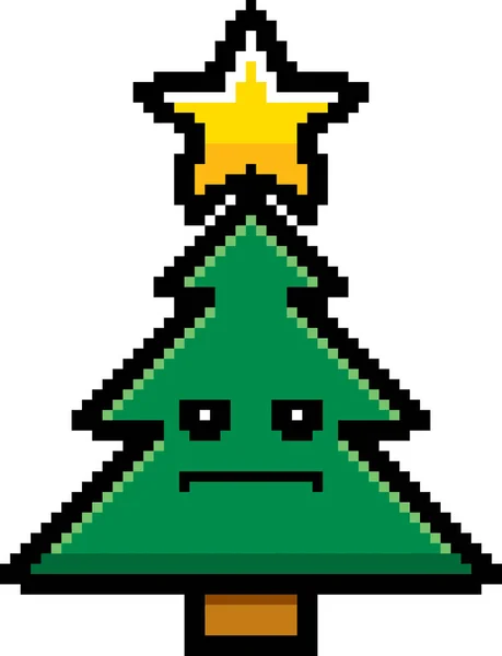 Árvore de Natal de desenhos animados de 8 bits séria — Vetor de Stock