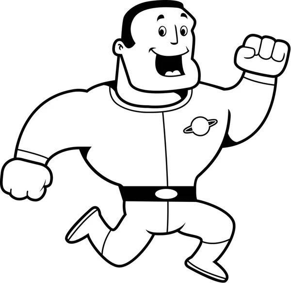 Un astronaute de bande dessinée court — Image vectorielle