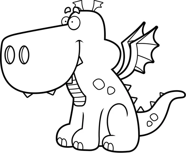 Cartoon Dragon Sorridente — Vettoriale Stock