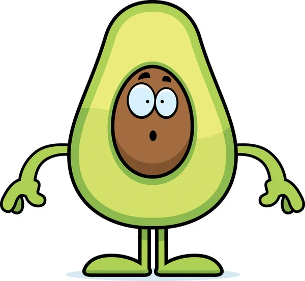 Surprised Cartoon Avocado — Stock Vector