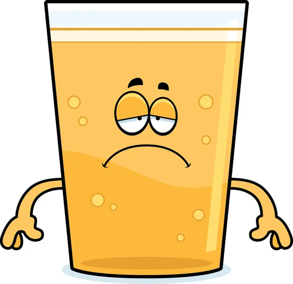 Triste cartone animato birra — Vettoriale Stock