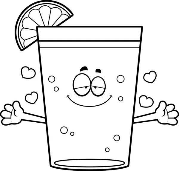 Cerveja dos desenhos animados com abraço de limão — Vetor de Stock