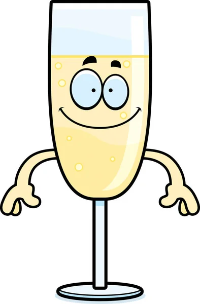 Happy Cartoon Champagne — Stockvector