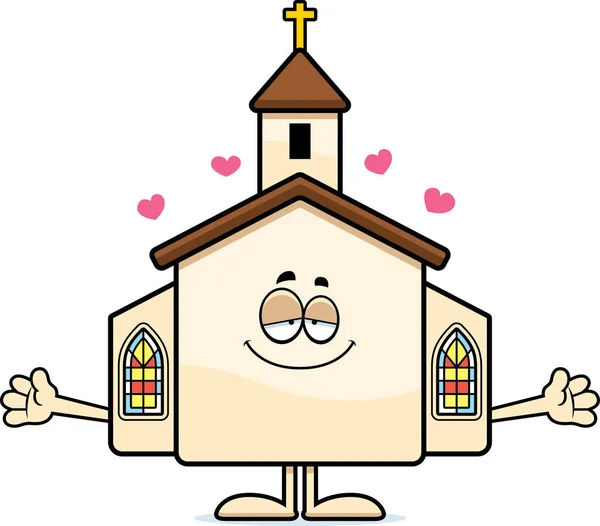 Tecknade kyrkan kram — Stock vektor