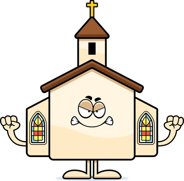 Angry Cartoon Church — Stock Vector