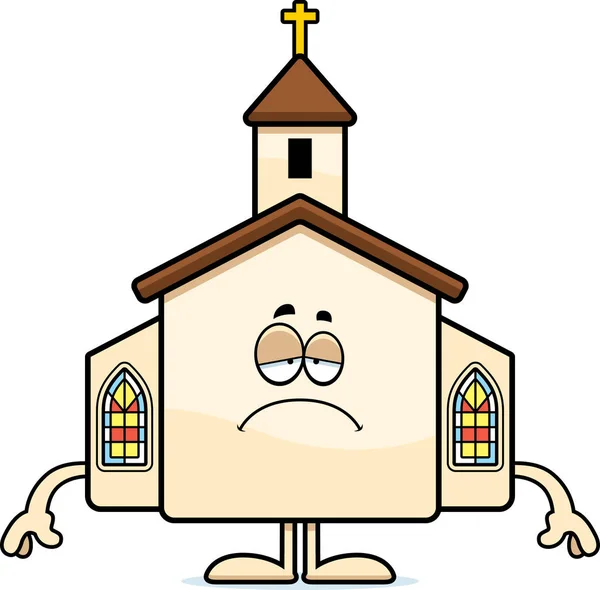 Sorgliga tecknad kyrka — Stock vektor