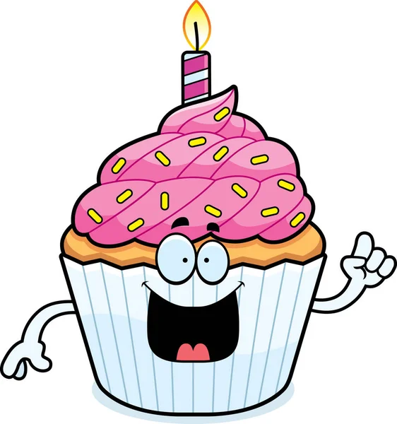 Cartoon anniversaire Cupcake Idea — Image vectorielle