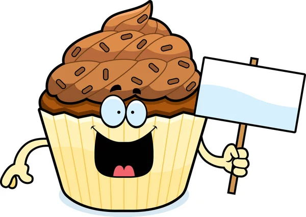 Cartoon choklad Cupcake tecken — Stock vektor