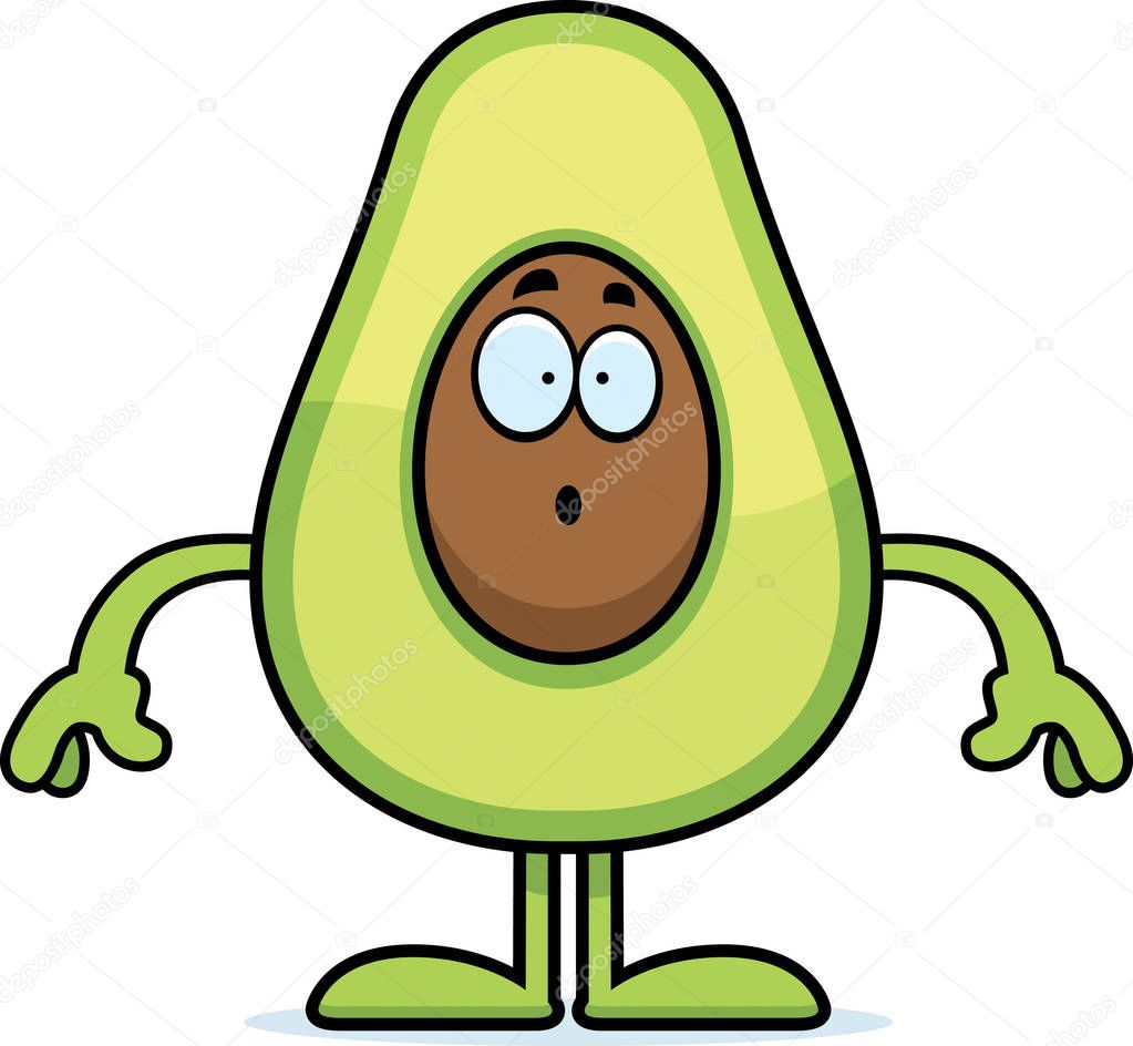 Surprised Cartoon Avocado