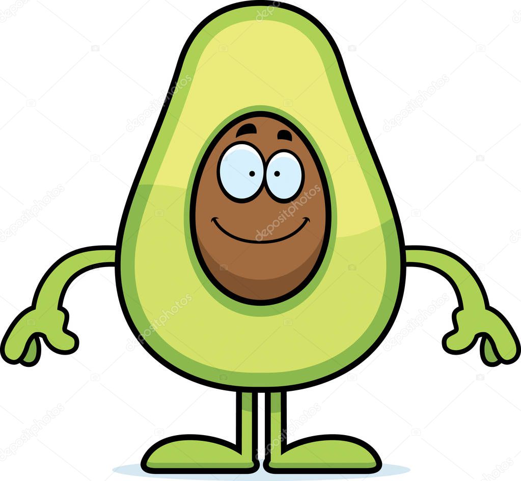 Happy Cartoon Avocado