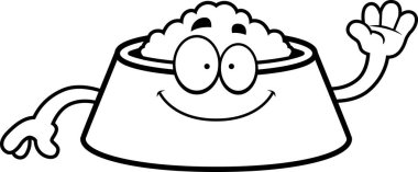 Köpek kase karikatür sallayarak