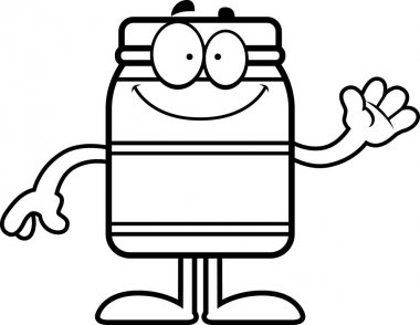 Çizgi film kavanozu sallayarak