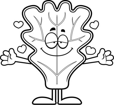 Çizgi film marul yaprağı kucaklama