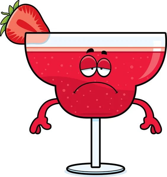 Triste desenho animado Morango Daiquiri — Vetor de Stock