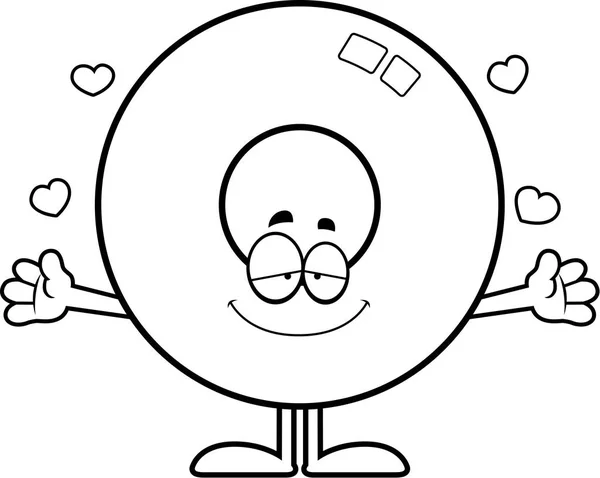 Abraço de donut de desenhos animados — Vetor de Stock