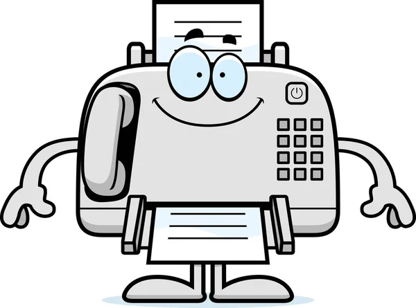 Dessin animé heureux Fax Machine — Image vectorielle