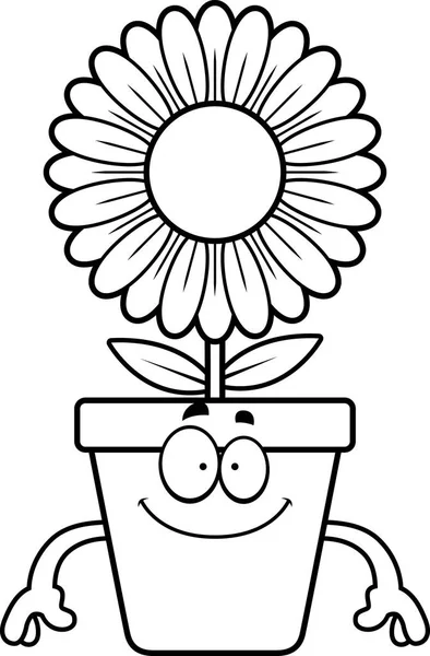 Glad Cartoon blomkruka — Stock vektor