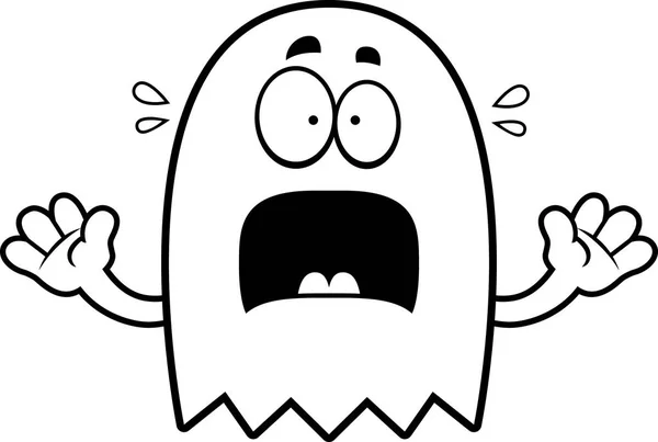 Fantasma de dibujos animados asustado — Vector de stock