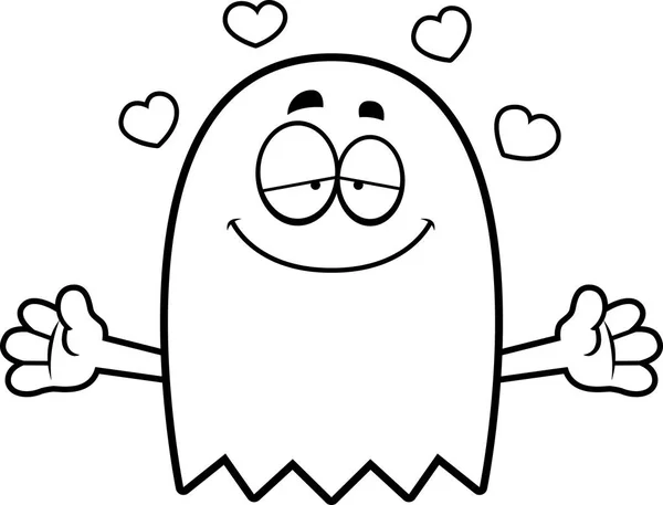 Cartoon Ghost Hug — Stock Vector