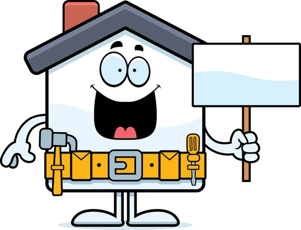 Cartone animato Home Miglioramento segno — Vettoriale Stock