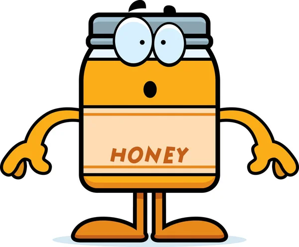 Surpris Cartoon Honey Jar — Image vectorielle