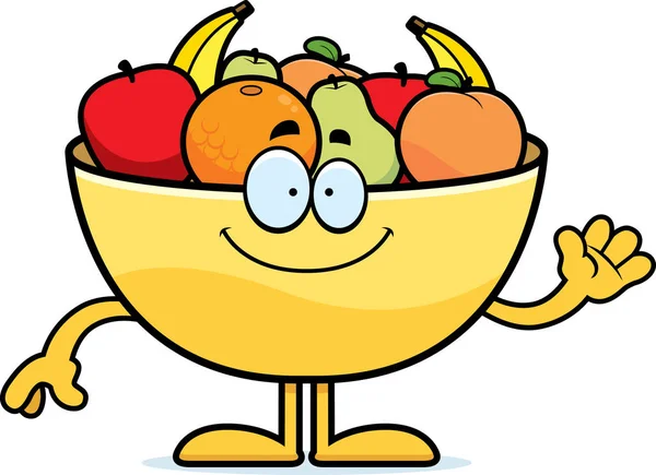 Cartoon skål med frukt vinka — Stock vektor