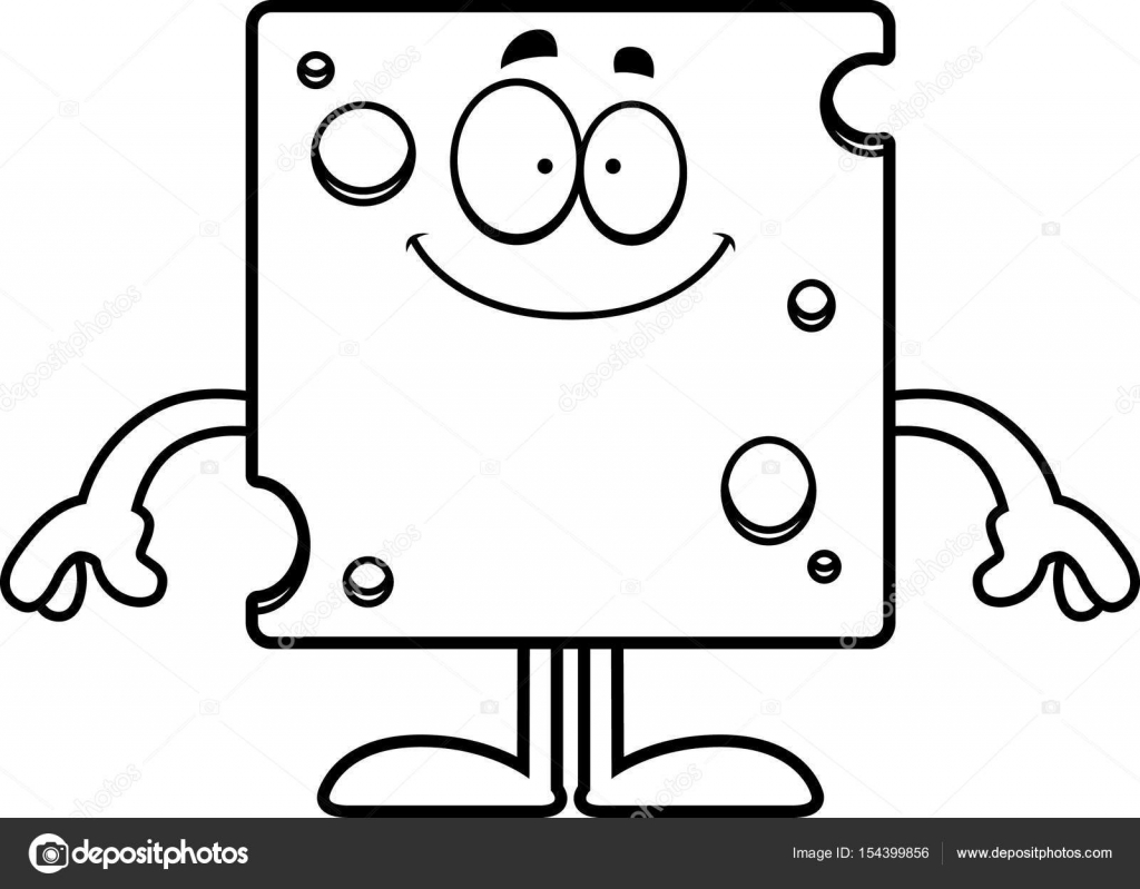Happy Cartoon Zwitserse Kaas Stockvector Cthoman 154399856