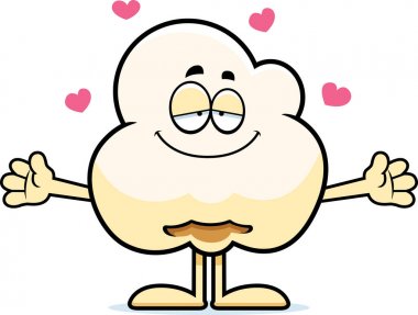 Çizgi film patlamış mısır kucaklama