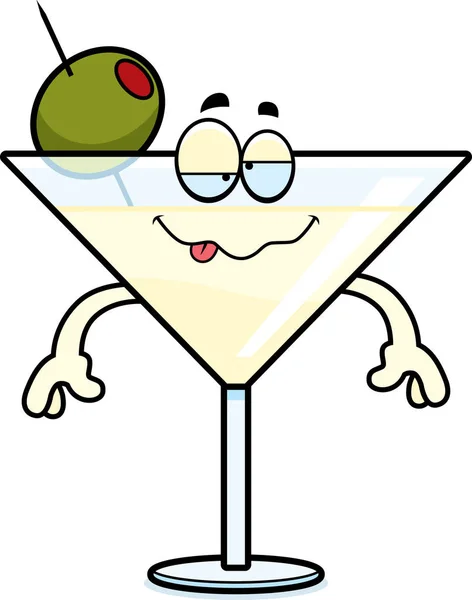 Bêbado dos desenhos animados Martini — Vetor de Stock