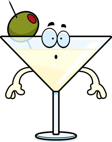 Surpreendido Cartoon Martini — Vetor de Stock