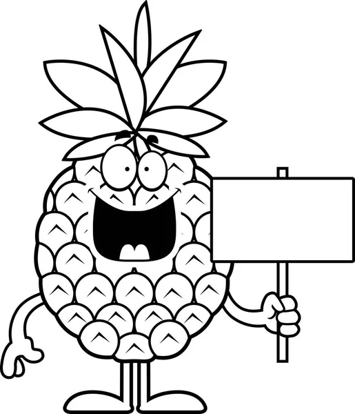 Çizgi film ananas işareti — Stok Vektör