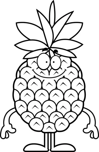 Mutlu karikatür ananas — Stok Vektör