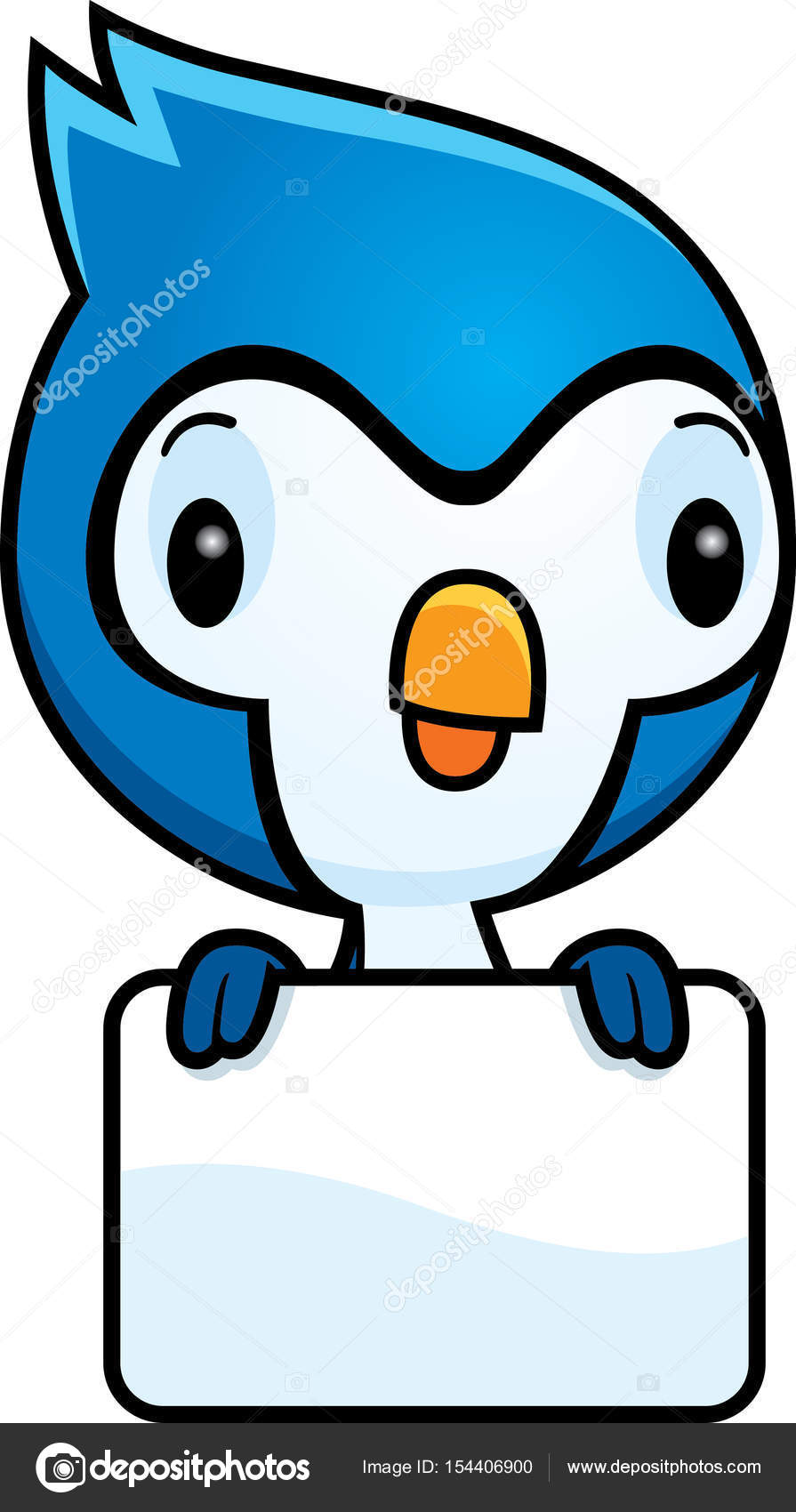 Cartoon Baby Blue Jay Sign Vector Image By C Cthoman Vector Stock