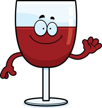 Karikatür şarap sallayarak