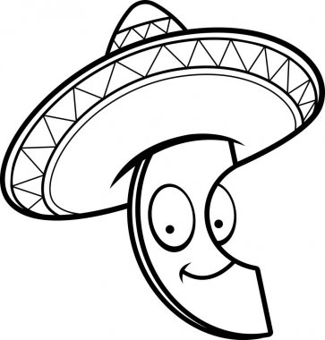 Karikatür avokado Sombrero