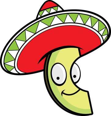 Karikatür avokado Sombrero