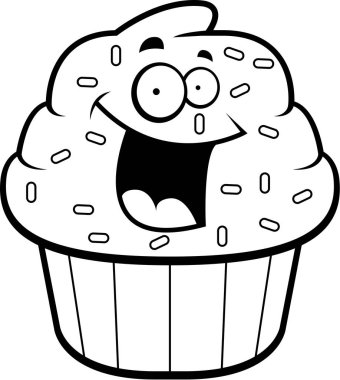 Çizgi film Cupcake gülümseyen