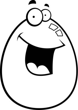 Yumurta karikatür gülümseyen