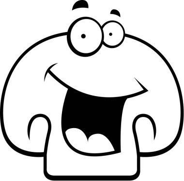 Çizgi film mantar gülümseyen