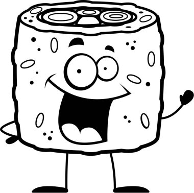 Çizgi film suşi sallayarak