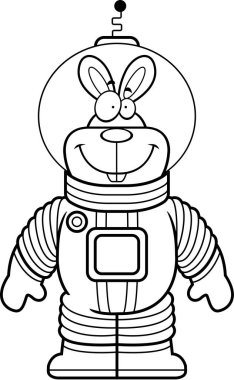 Karikatür tavşan astronot
