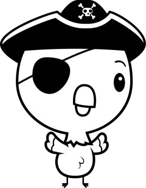 Çizgi film bebek papağan korsan