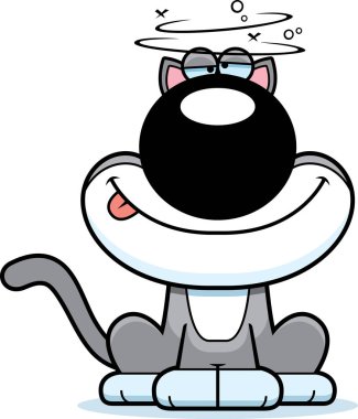 Sarhoş karikatür kedi