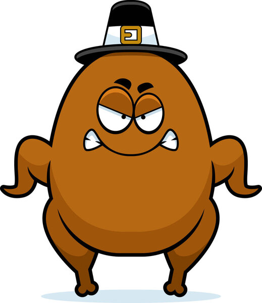 Angry Cartoon Turkey Pilgrim