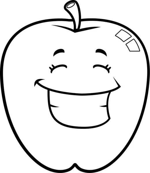 Desenhos animados Apple Sorrindo — Vetor de Stock