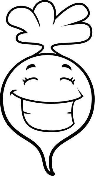 Caricatura rábano sonriendo — Vector de stock