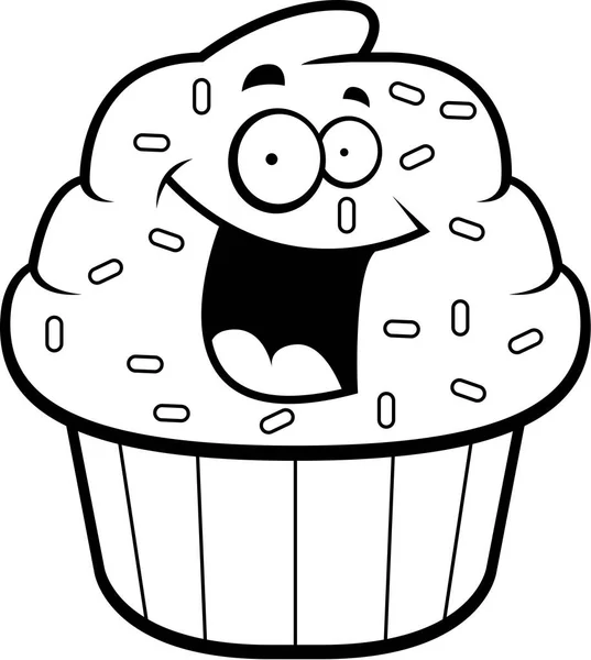 Tegnefilm Cupcake smilende – Stock-vektor
